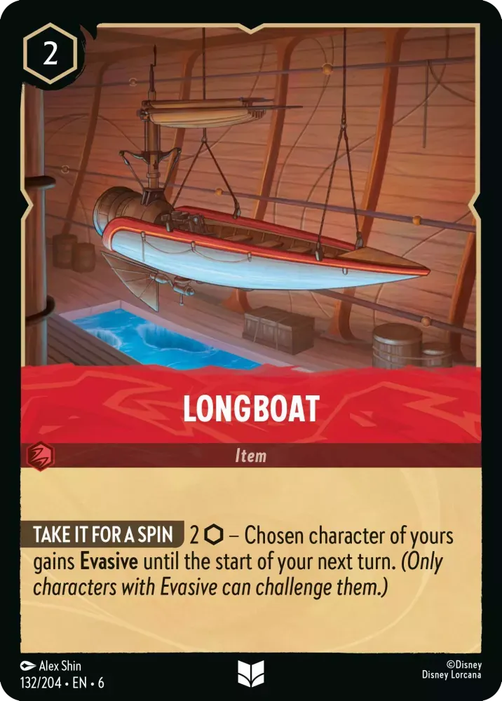 (132) Lorcana Azurite Sea Single: Longboat Uncommon