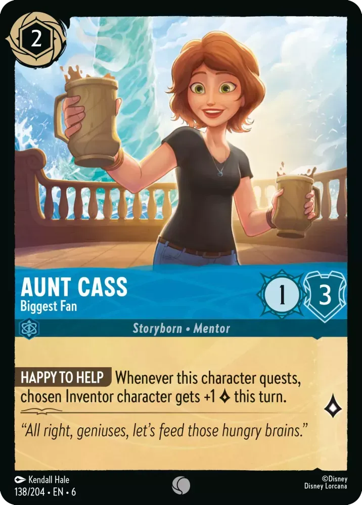 (138) Lorcana Azurite Sea Single: Aunt Cass - Biggest Fan Holo Common