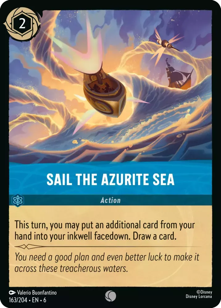 (163) Lorcana Azurite Sea Single: Sail the Azurite Sea Holo Common