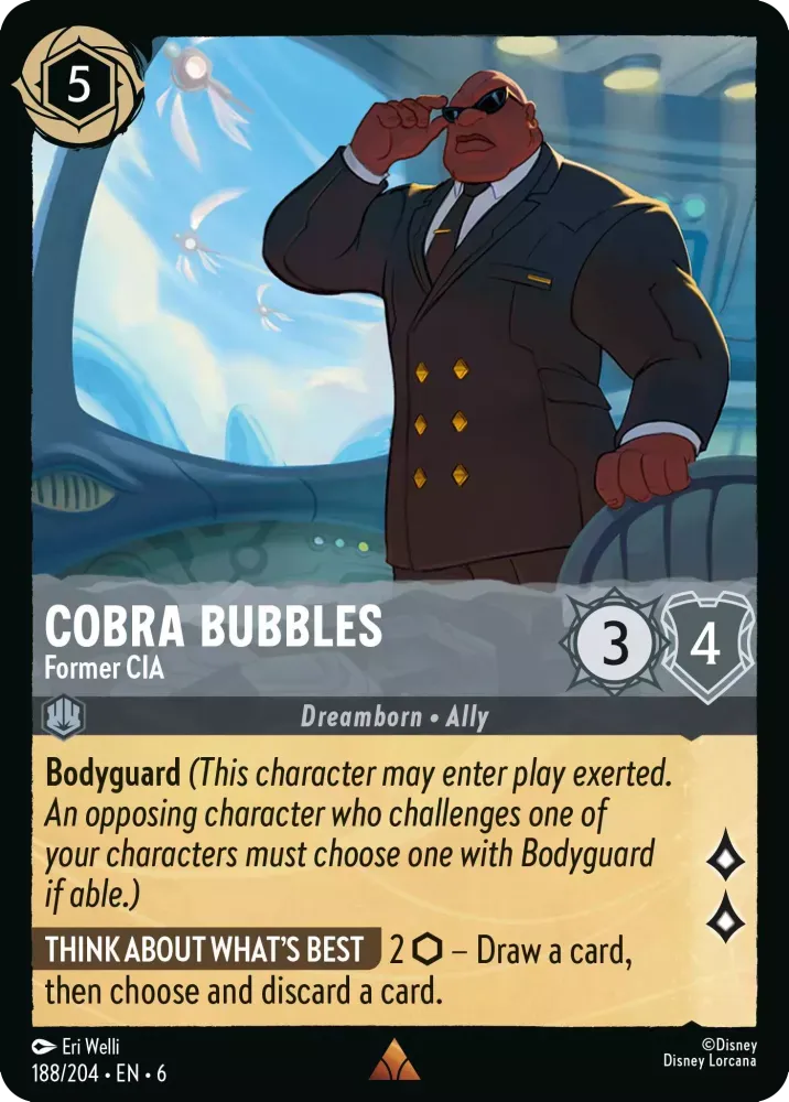 (188) Lorcana Azurite Sea Single: Cobra Bubbles - Former CIA Rare
