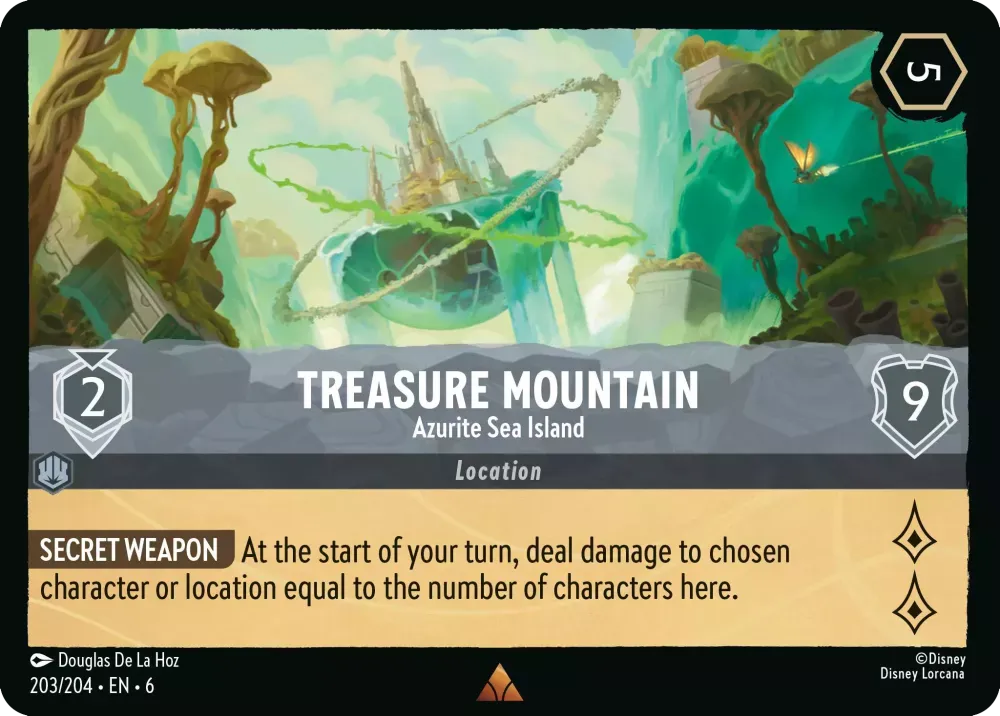 (203) Lorcana Azurite Sea Single: Treasure Mountain - Azurite Sea Island (V.1) Holo Rare