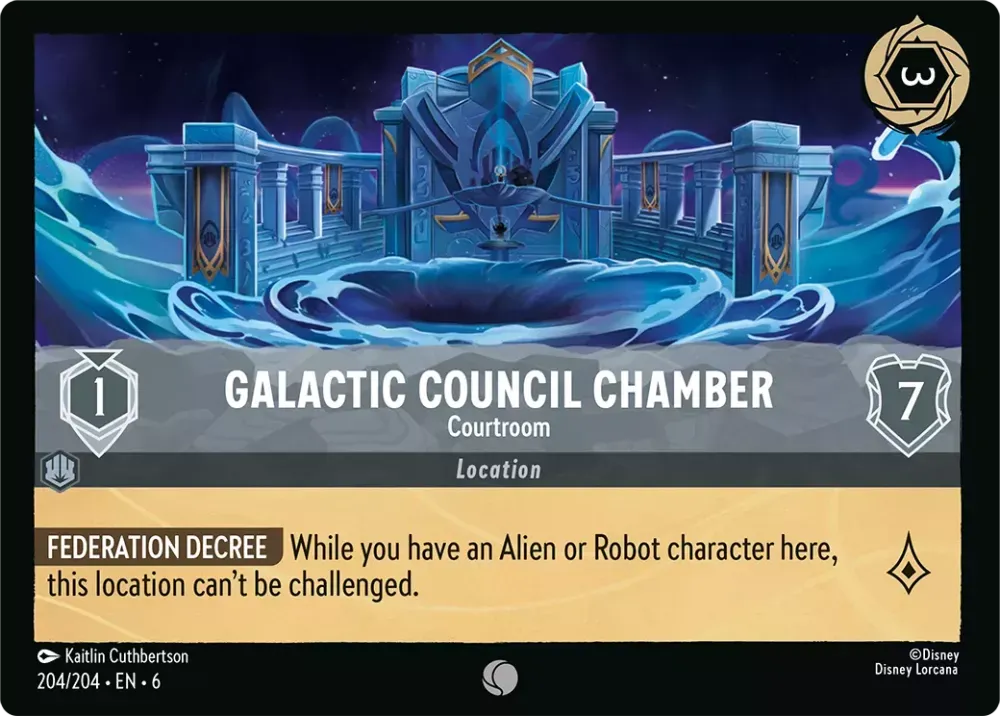 (204) Lorcana Azurite Sea Single: Galactic Council Chamber - Courtroom Holo Common