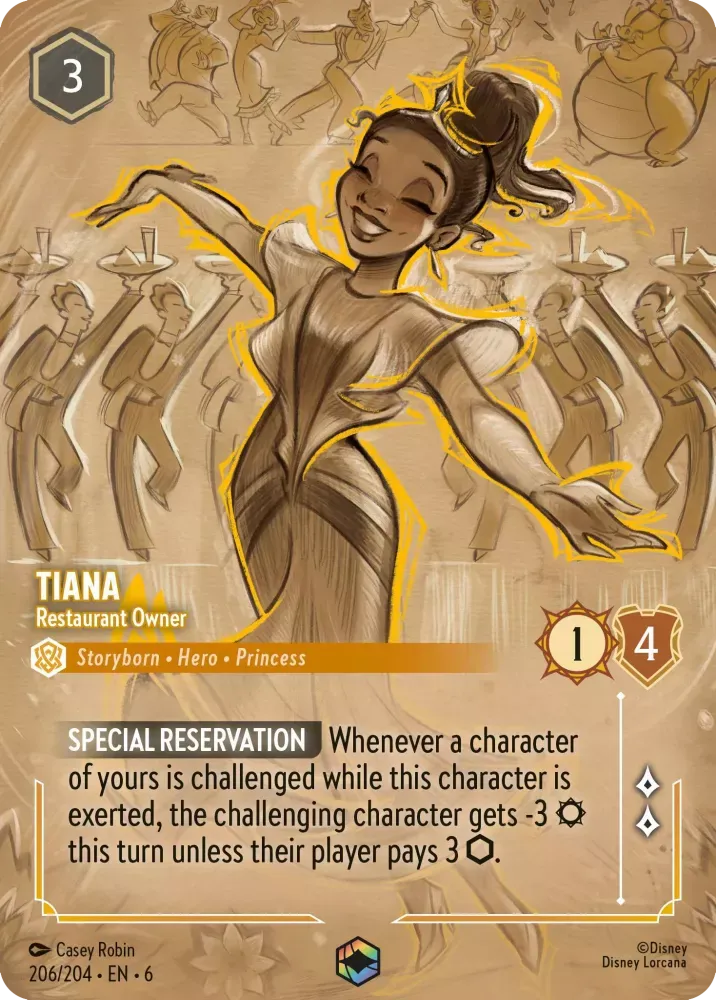 (206) Lorcana Azurite Sea Single: Tiana - Restaurant Owner (V.2) Holo Enchanted