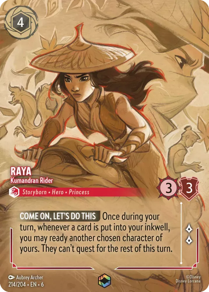 (214) Lorcana Azurite Sea Single: Raya - Kumandran Rider (V.2) Holo Enchanted