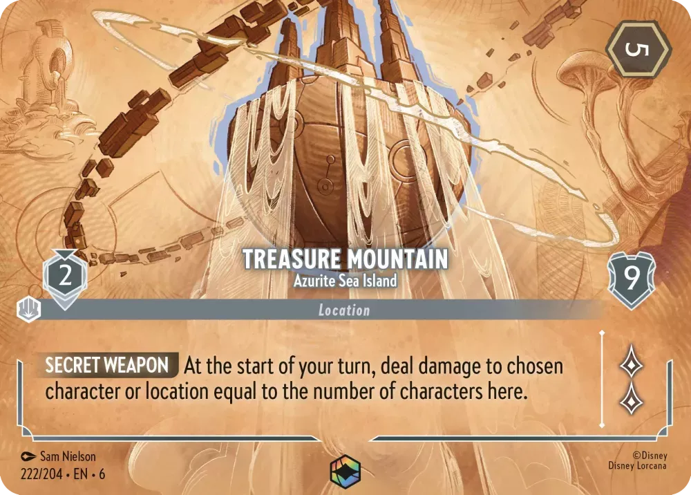 (222) Lorcana Azurite Sea Single: Treasure Mountain - Azurite Sea Island (V.2) Holo Enchanted