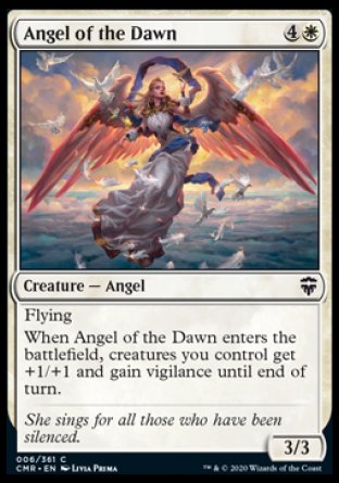 (006/361) Magic The Gathering Commander Legends Single: Angel of the Dawn Holo Common
