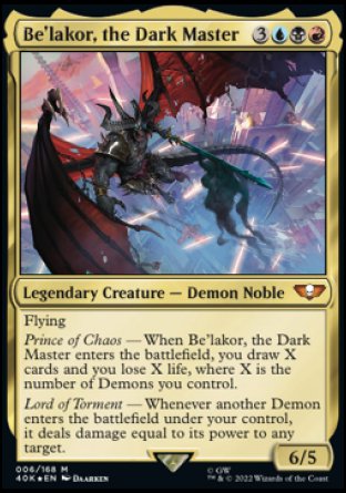 (006) Magic The Gathering Universes Beyond: Warhammer 40000 Single: Be'lakor, the Dark Master (V.1) Holo Mythic