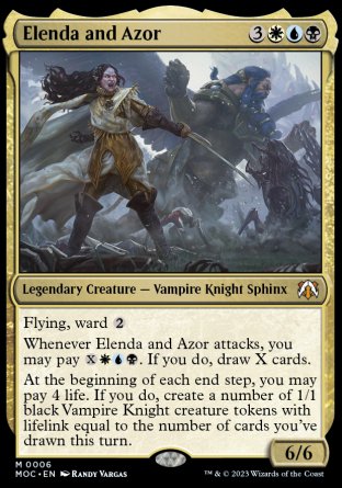 (006) Magic The Gathering Commander: March of the Machine Single: Elenda and Azor Holo Mythic