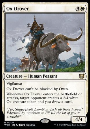 (006) Magic The Gathering Commander: Wilds of Eldraine Single: Ox Drover Rare