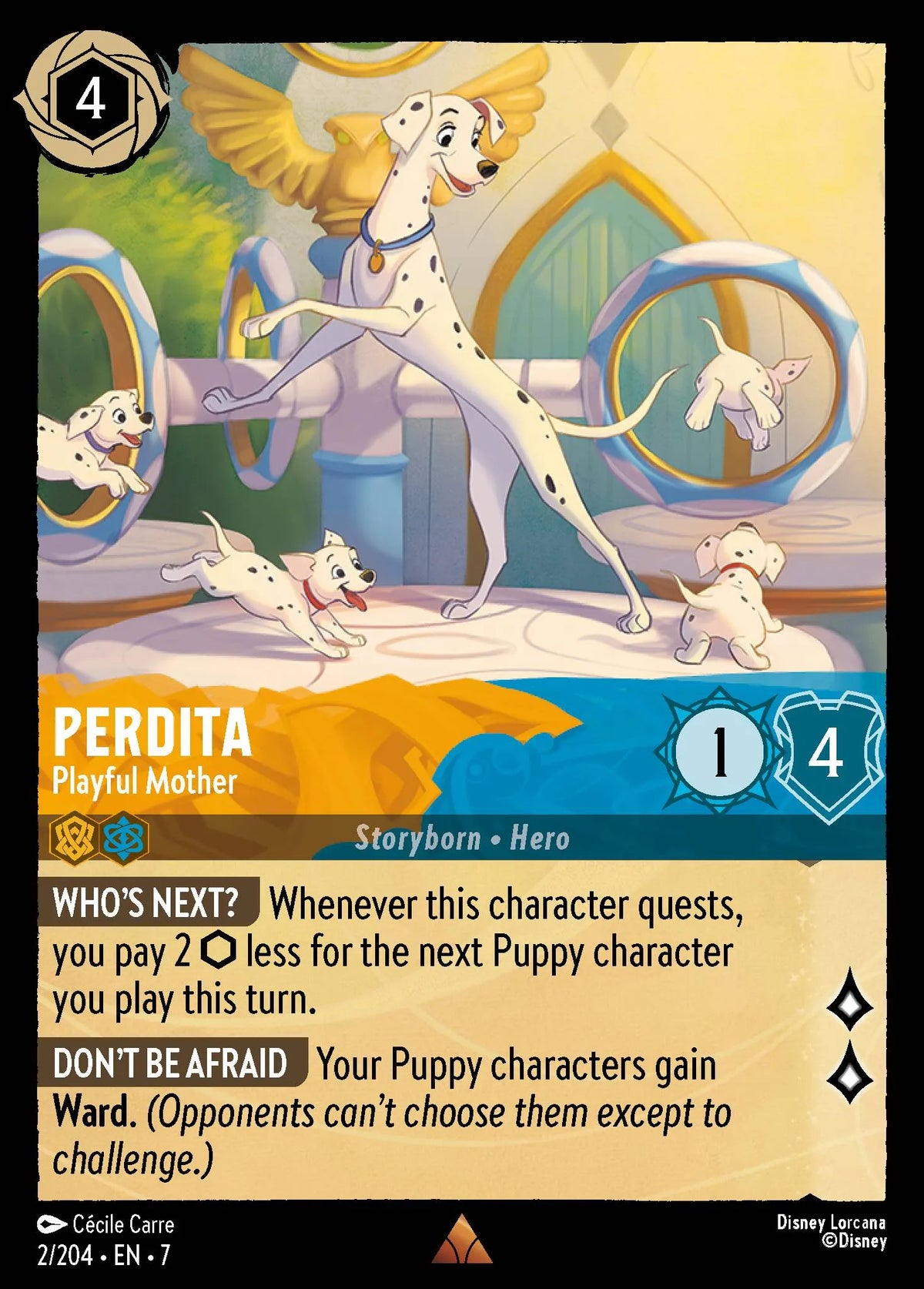 (002/204) Lorcana Archazia's Island Single: Perdita - Playful Mother Holo Rare