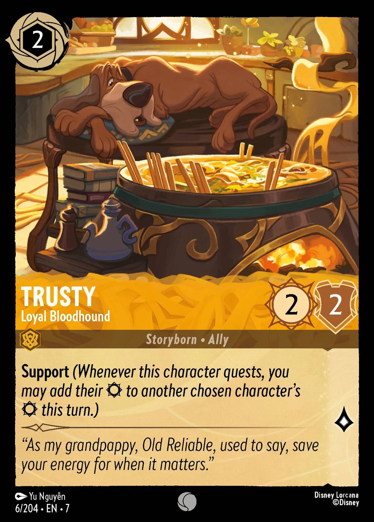 (006/204) Lorcana Archazia's Island Single: Trusty - Loyal Bloodhound Common