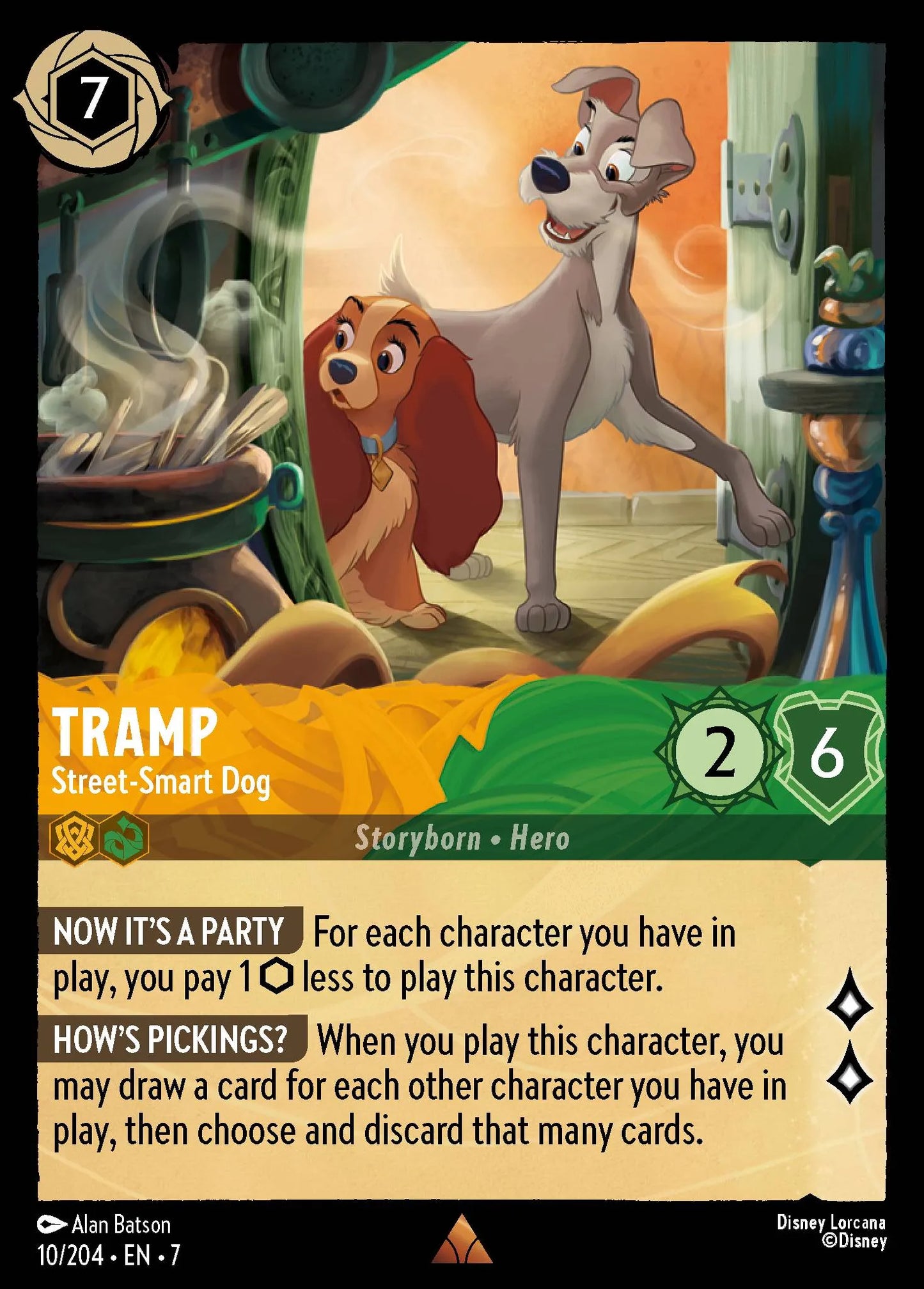 (010/204) Lorcana Archazia's Island Single: Tramp - Street‐Smart Dog Holo Rare
