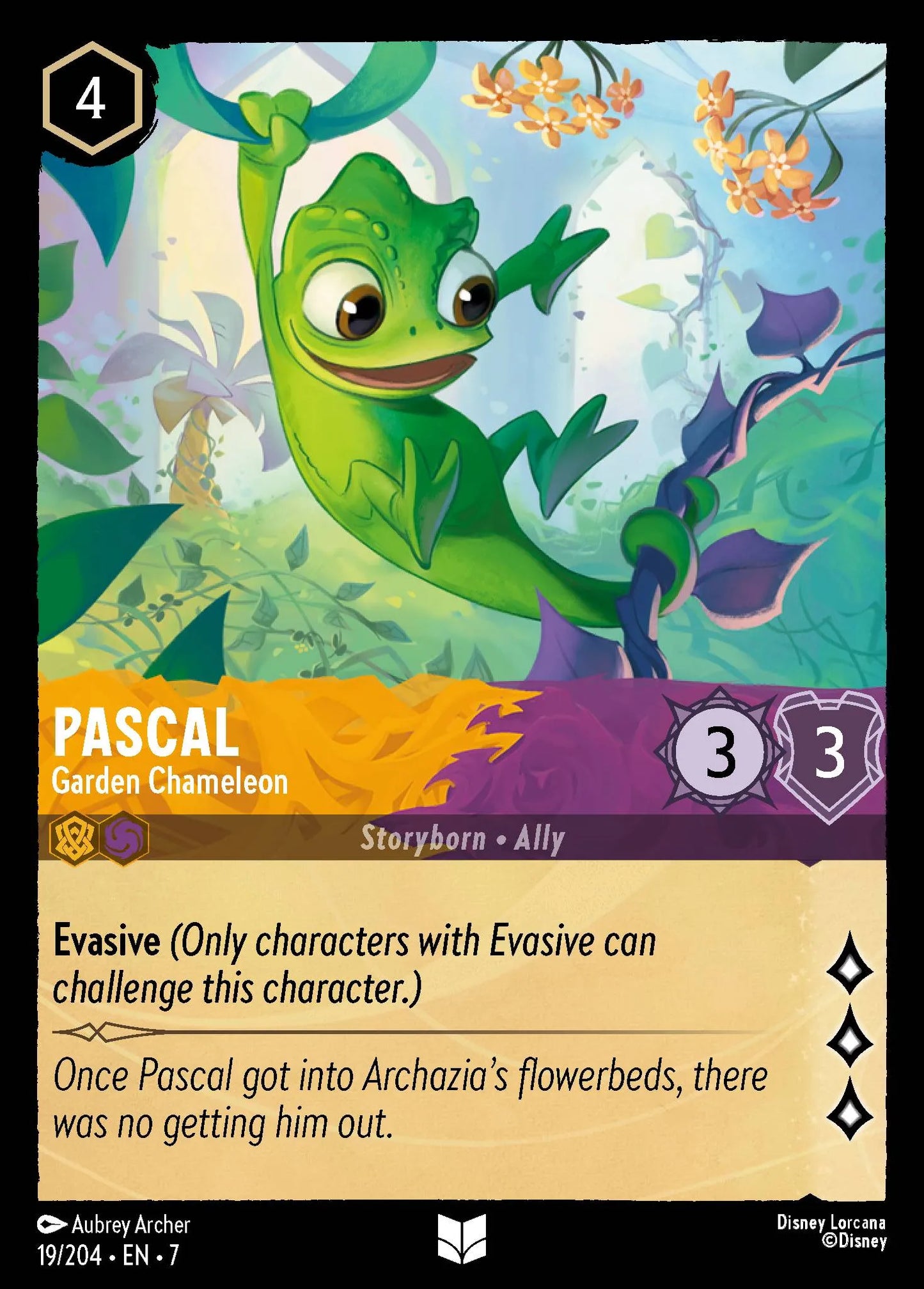 (019/204) Lorcana Archazia's Island Single: Pascal - Garden Chameleon Holo Uncommon
