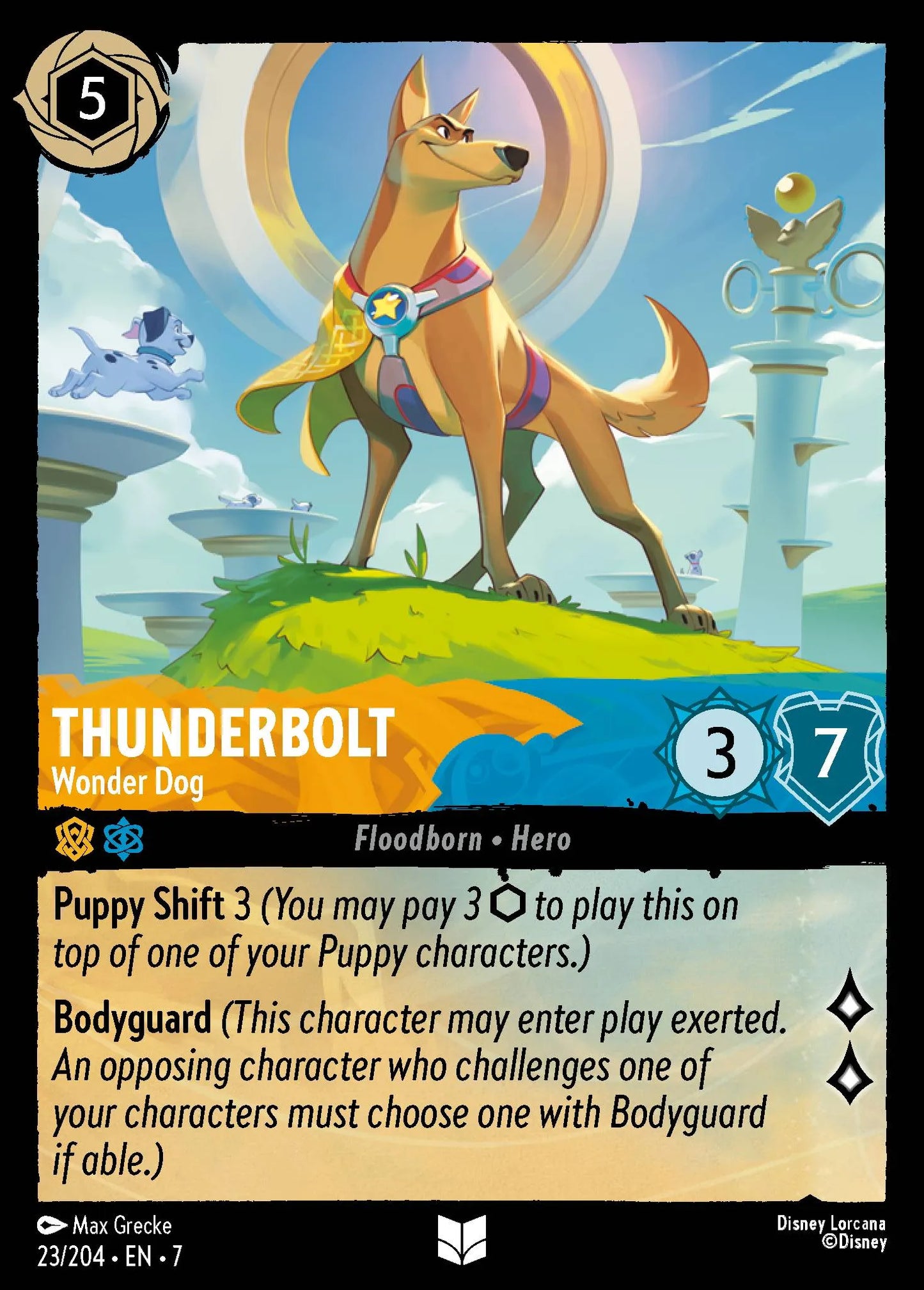 (023/204) Lorcana Archazia's Island Single: Thunderbolt - Wonder Dog Uncommon