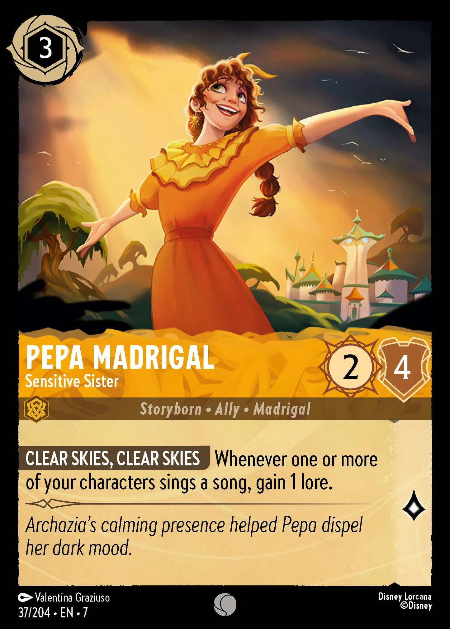 (037/204) Lorcana Archazia's Island Single: Pepa Madrigal - Sensitive Sister Common