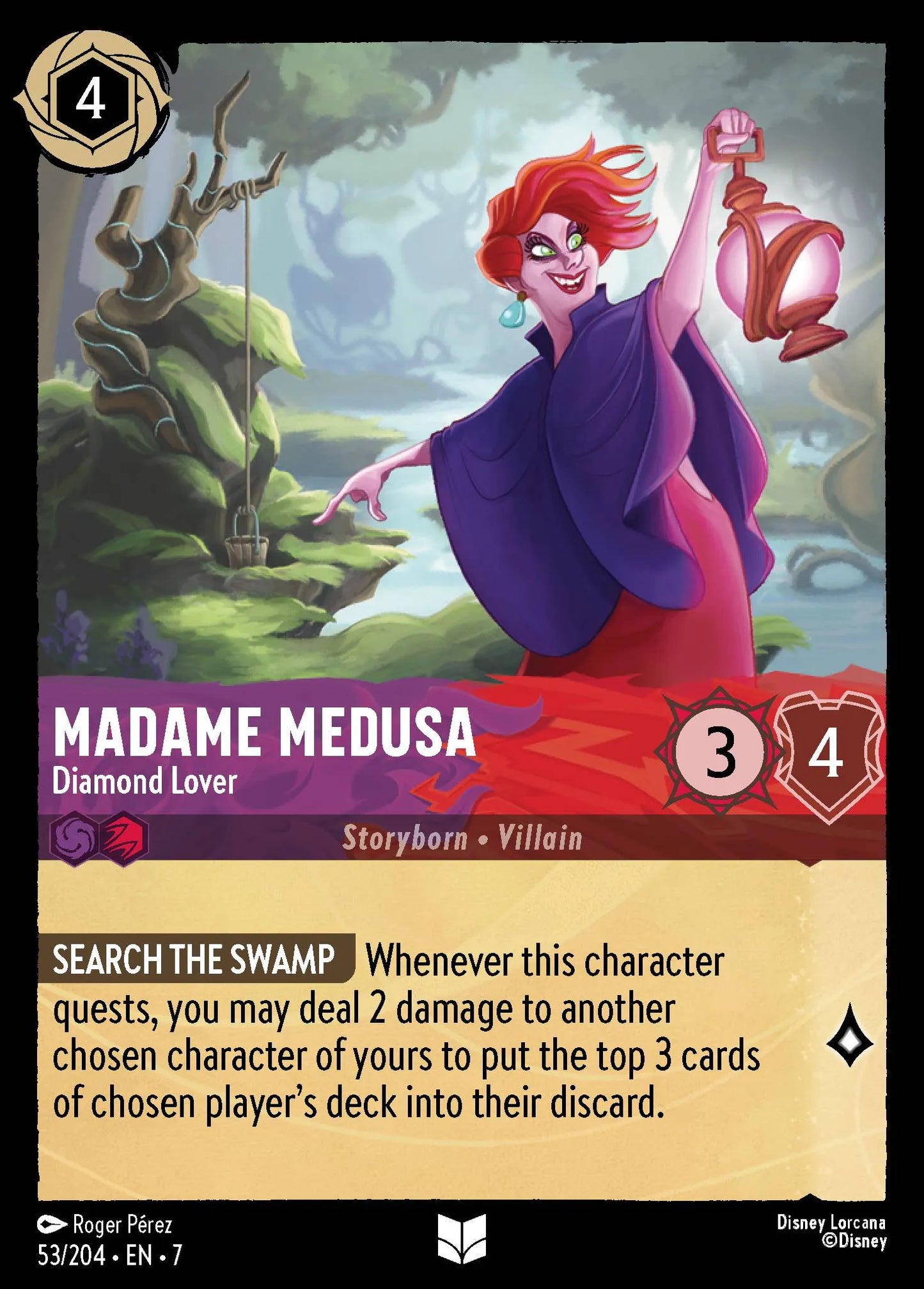 (053/204) Lorcana Archazia's Island Single: Madame Medusa - Diamond Lover Uncommon