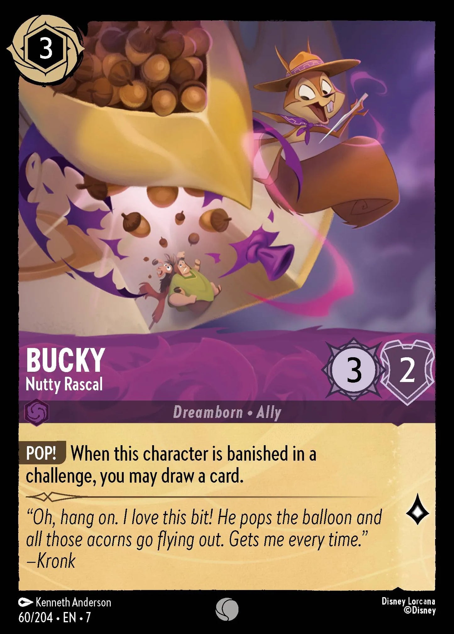 (060/204) Lorcana Archazia's Island Single: Bucky - Nutty Rascal Common