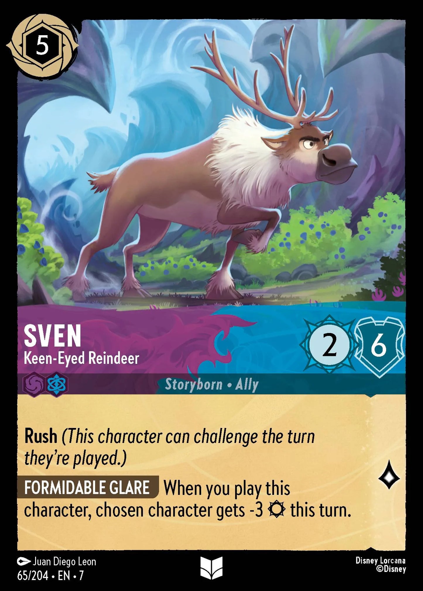 (065/204) Lorcana Archazia's Island Single: Sven - Keen‐Eyed Reindeer Holo Uncommon