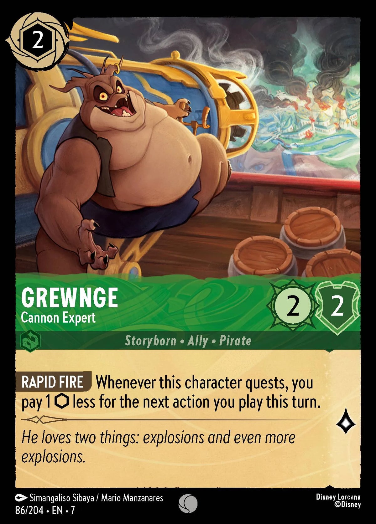 (086/204) Lorcana Archazia's Island Single: Grewnge - Cannon Expert Common