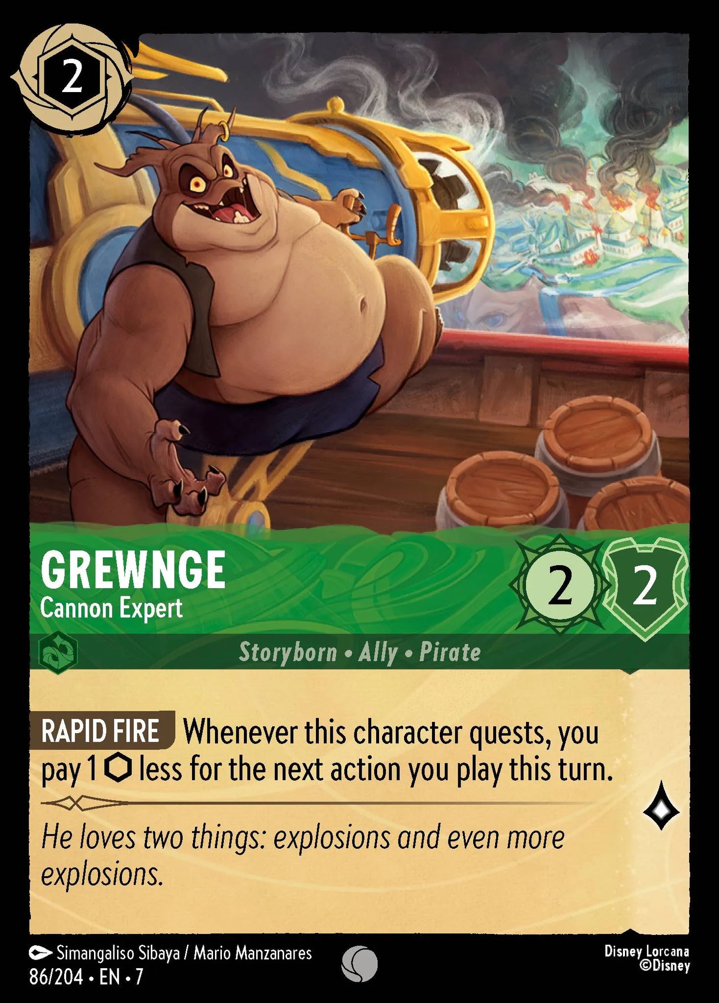 (086/204) Lorcana Archazia's Island Single: Grewnge - Cannon Expert Holo Common