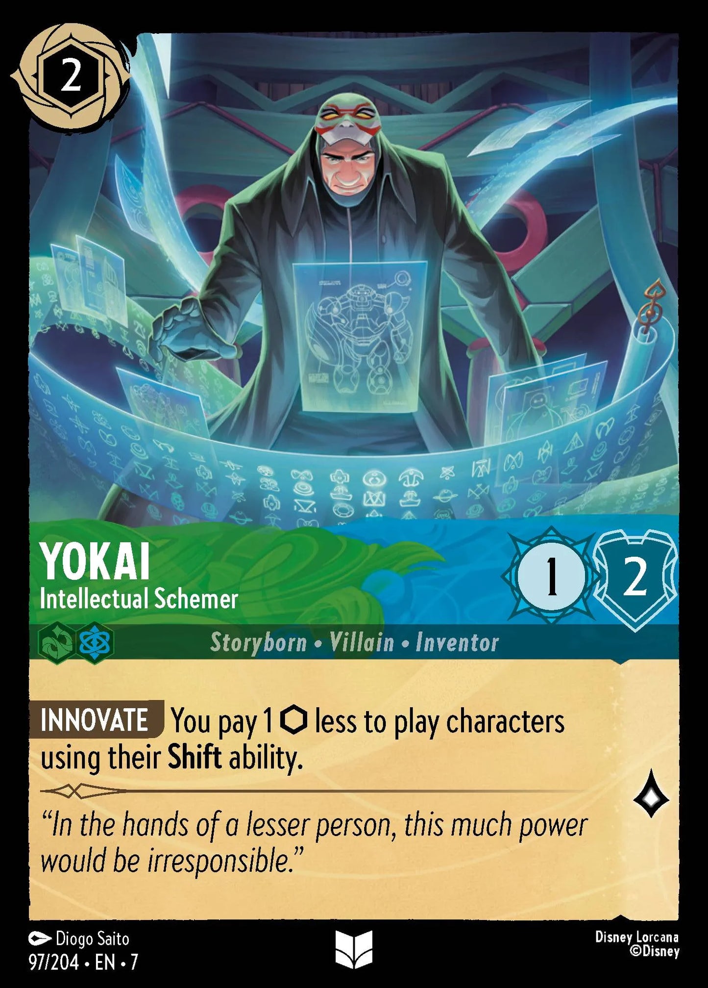 (097/204) Lorcana Archazia's Island Single: Yokai - Intellectual Schemer Holo Uncommon
