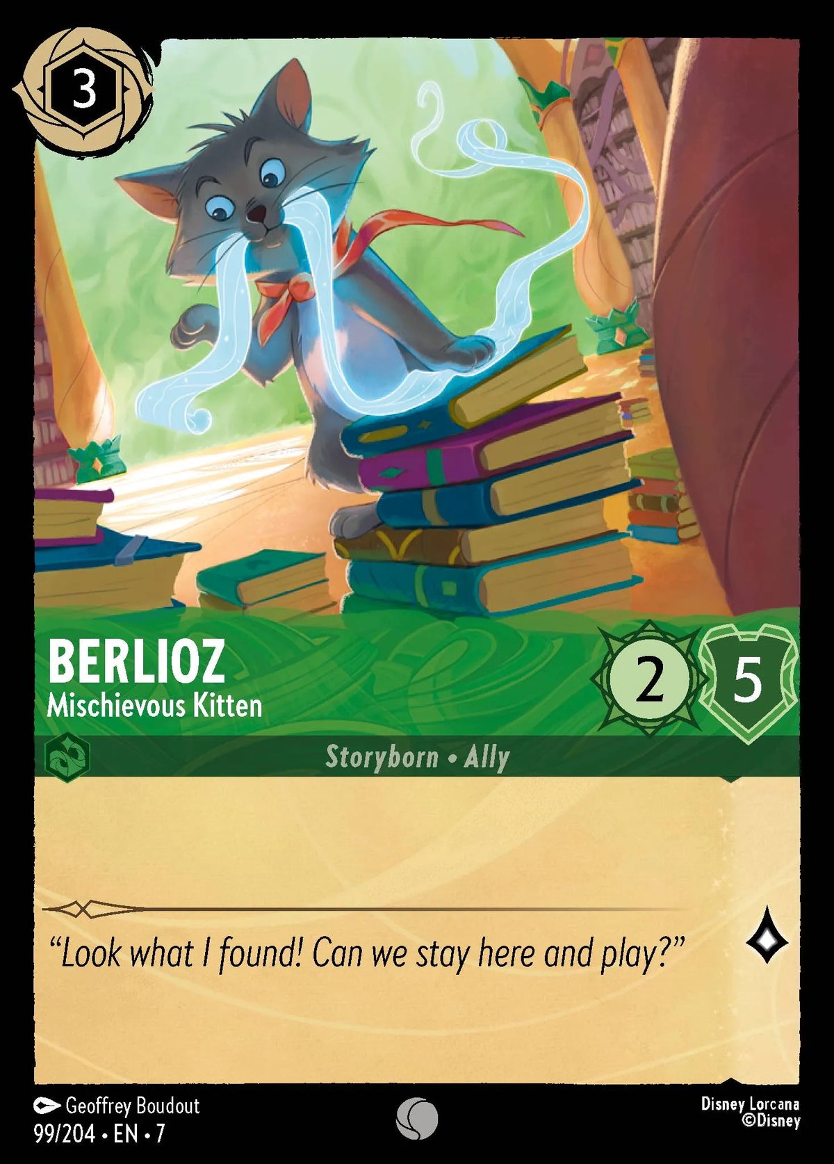(099/204) Lorcana Archazia's Island Single: Berlioz - Mischievous Kitten Common