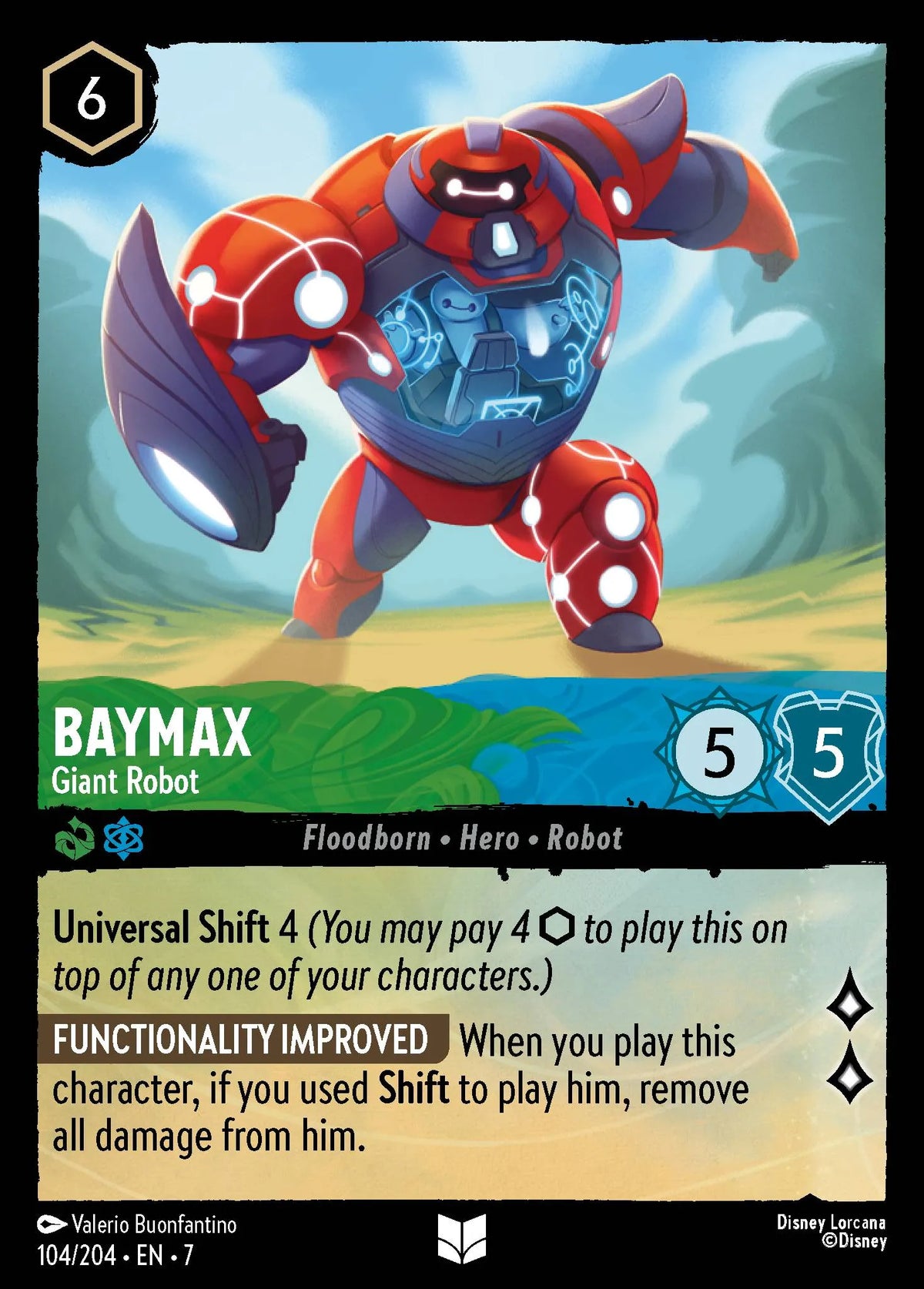 (104/204) Lorcana Archazia's Island Single: Baymax - Giant Robot Holo Uncommon