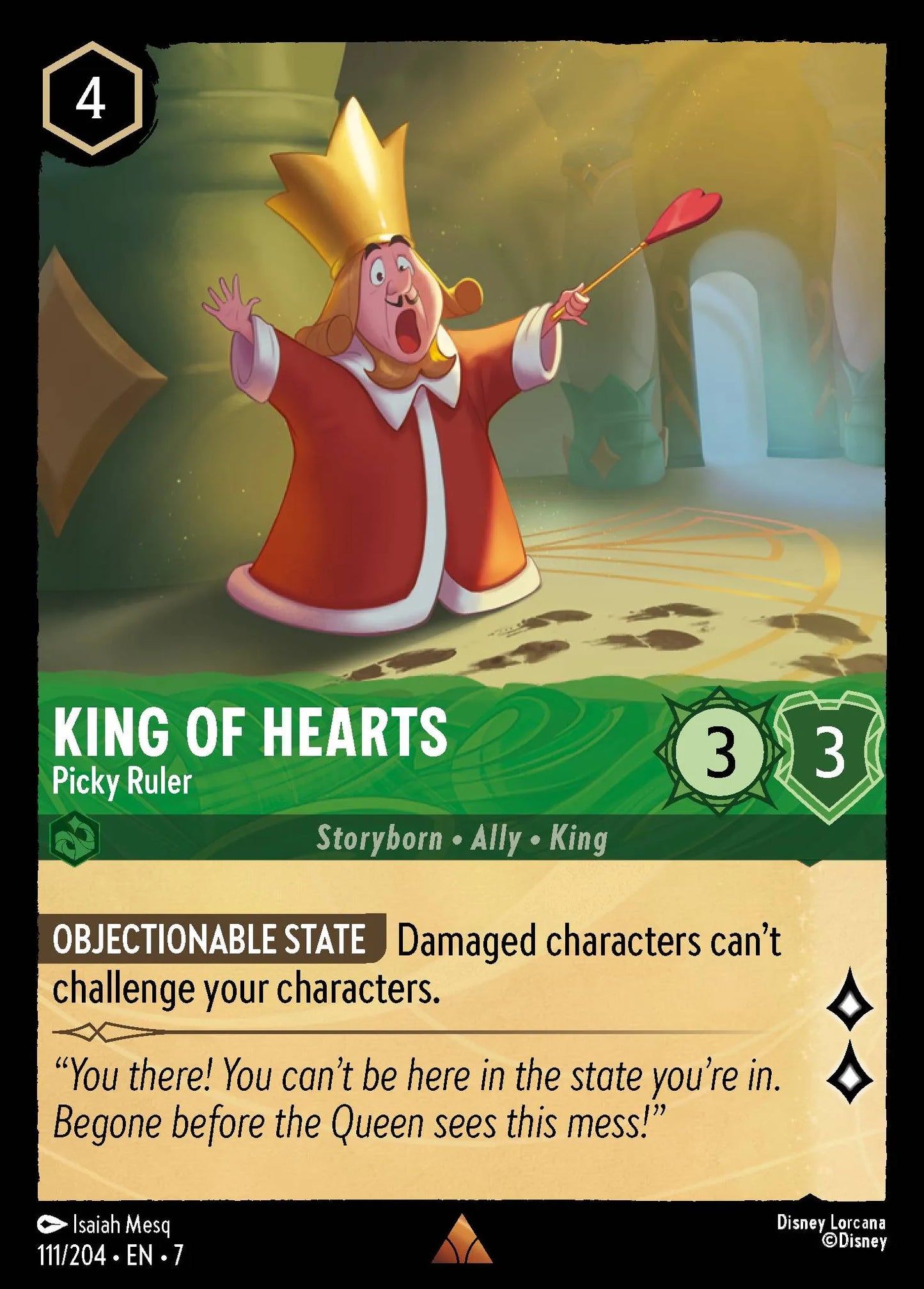 (111/204) Lorcana Archazia's Island Single: King of Hearts - Picky Ruler Holo Rare