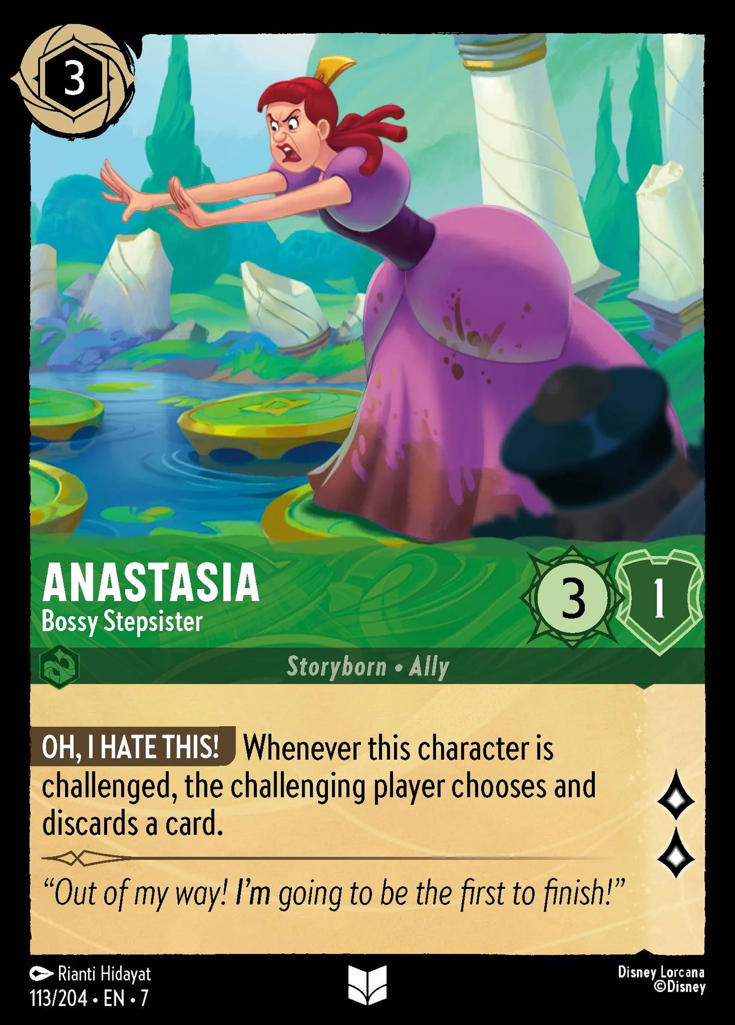 (113/204) Lorcana Archazia's Island Single: Anastasia - Bossy Stepsister Uncommon