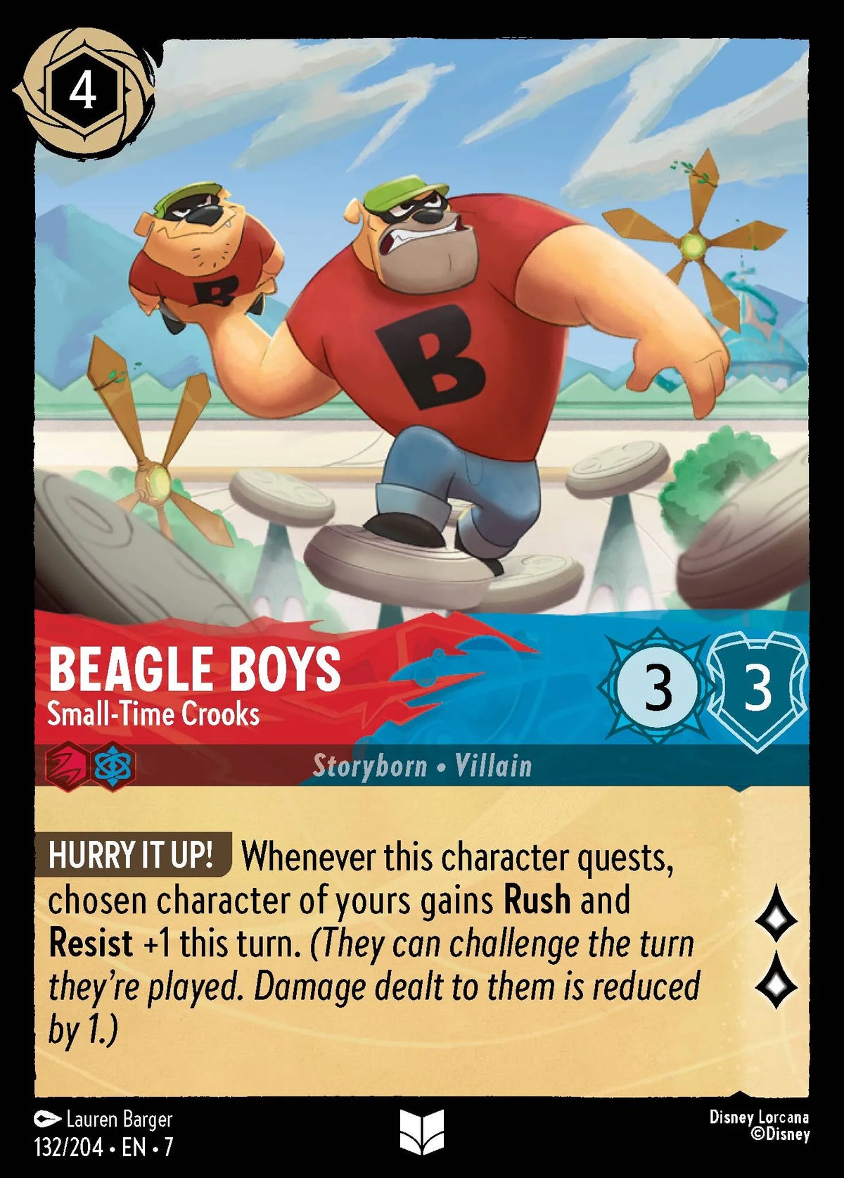 (132/204) Lorcana Archazia's Island Single: Beagle Boys - Small‐Time Crooks Holo Uncommon