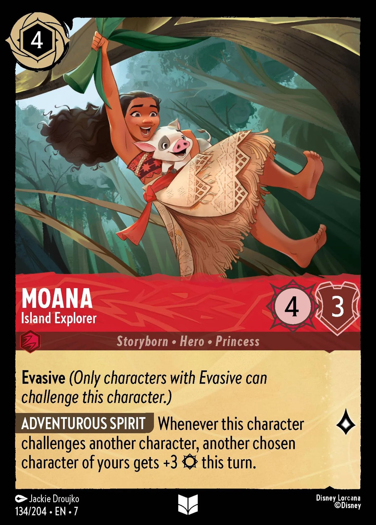 (134/204) Lorcana Archazia's Island Single: Moana - Island Explorer Uncommon