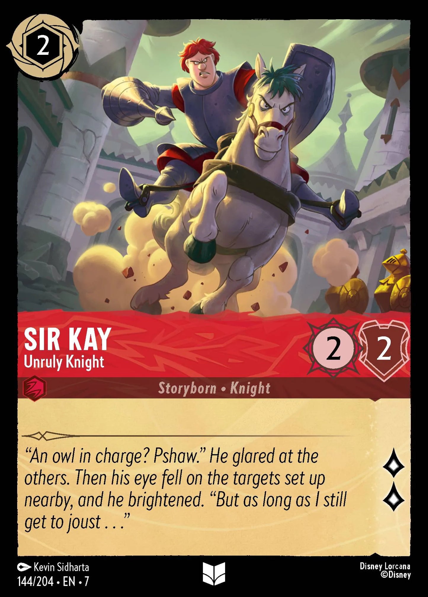 (144/204) Lorcana Archazia's Island Single: Sir Kay - Unruly Knight Uncommon