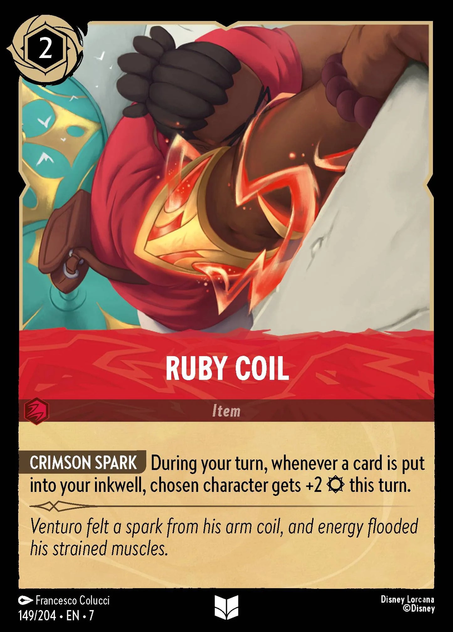 (149/204) Lorcana Archazia's Island Single: Ruby Coil Uncommon