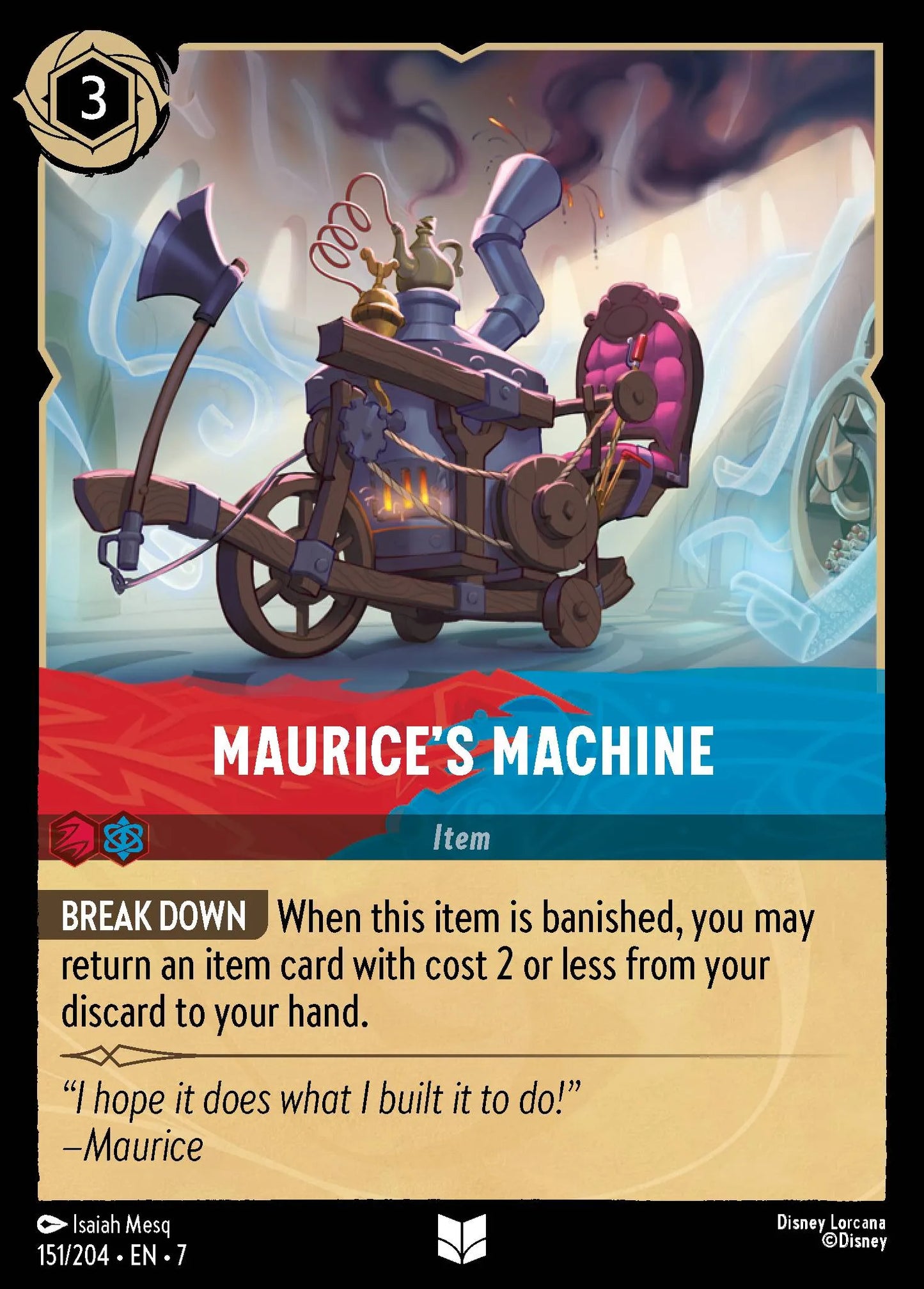 (151/204) Lorcana Archazia's Island Single: Maurice's Machine Uncommon