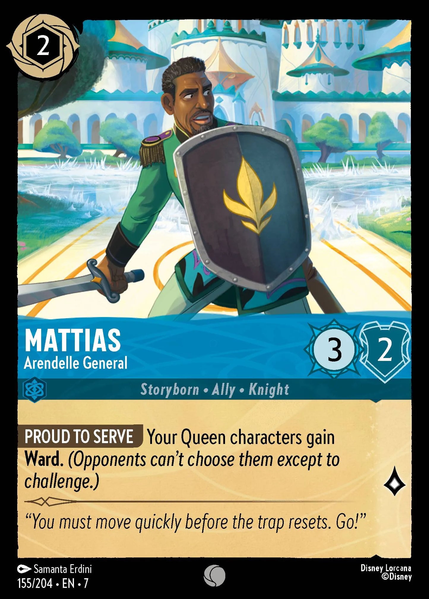 (155/204) Lorcana Archazia's Island Single: Mattias - Arendelle General Common