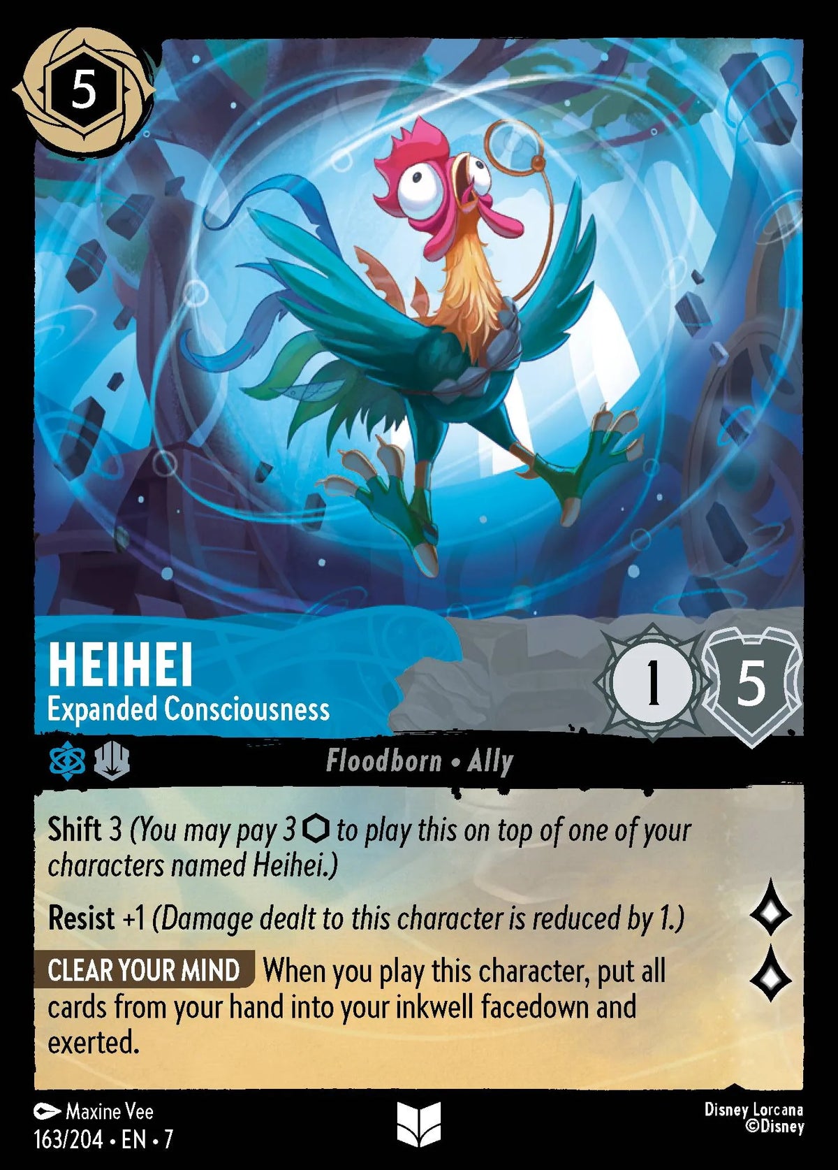 (163/204) Lorcana Archazia's Island Single: HeiHei - Expanded Consciousness Uncommon
