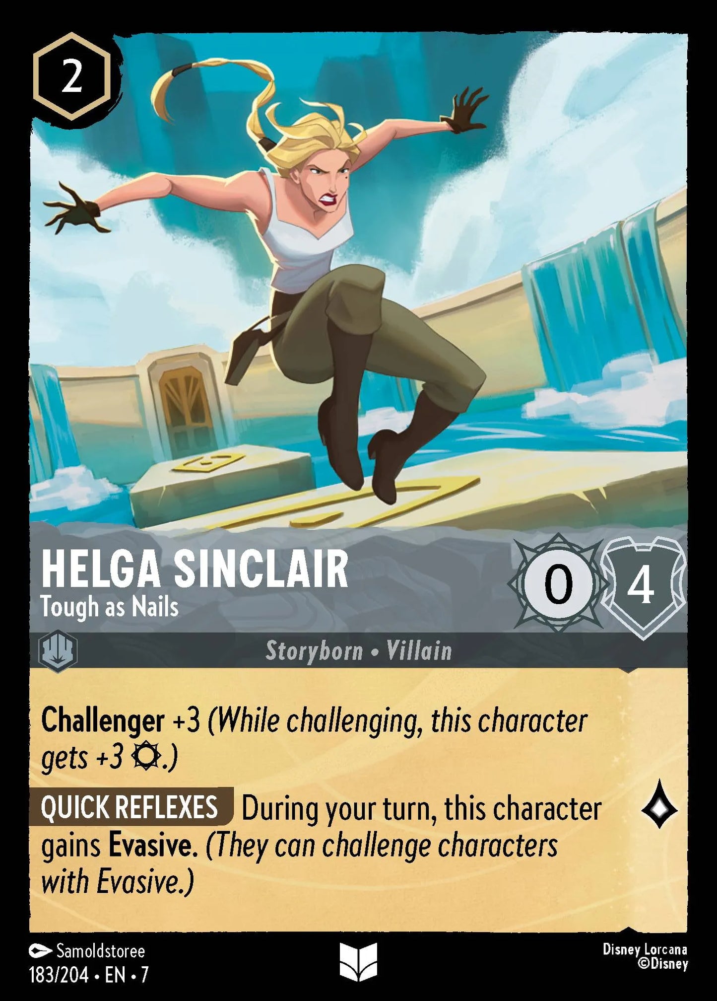 (183/204) Lorcana Archazia's Island Single: Helga Sinclair - Tough as Nails Uncommon