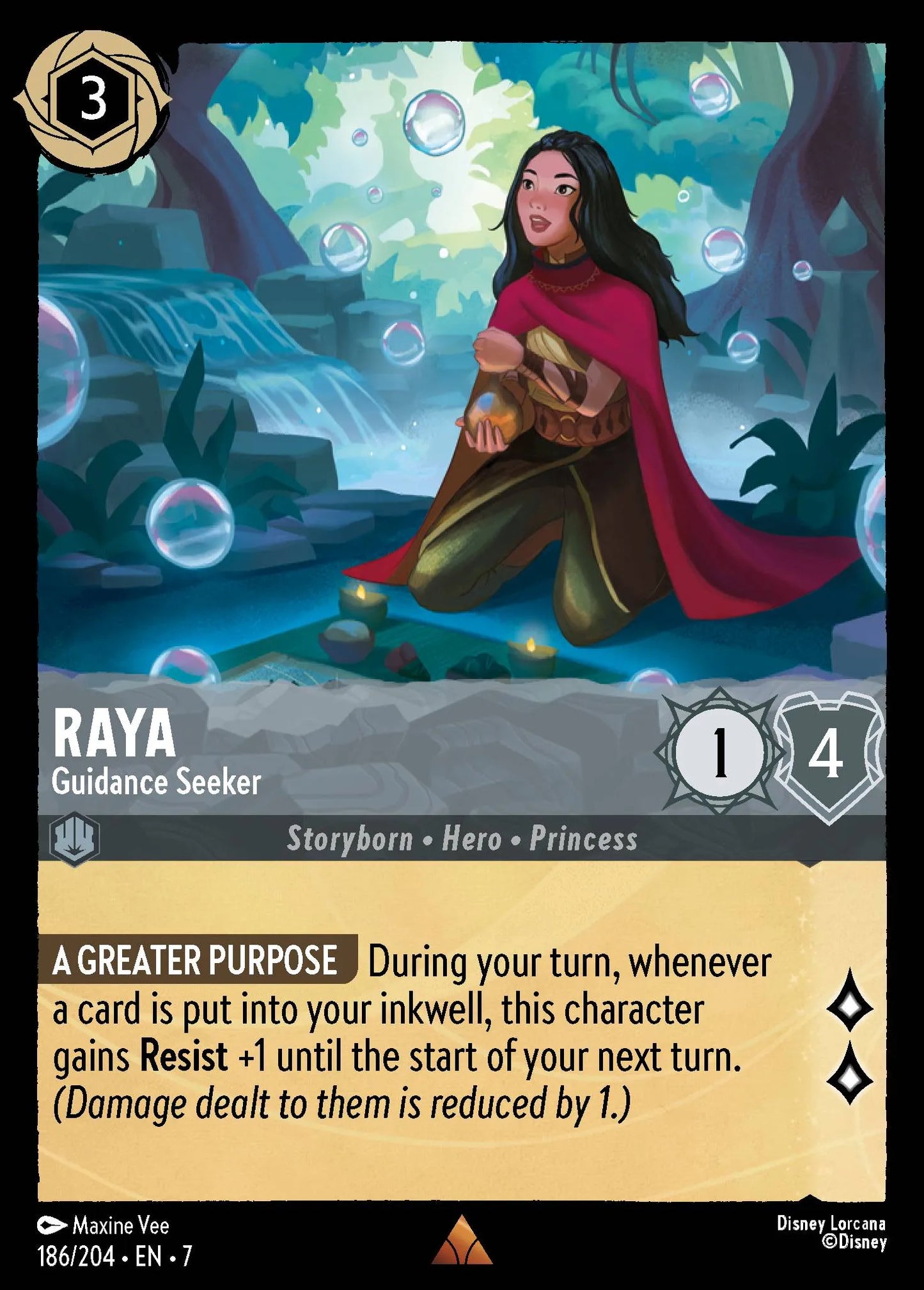 (186/204) Lorcana Archazia's Island Single: Raya - Guidance Seeker Rare