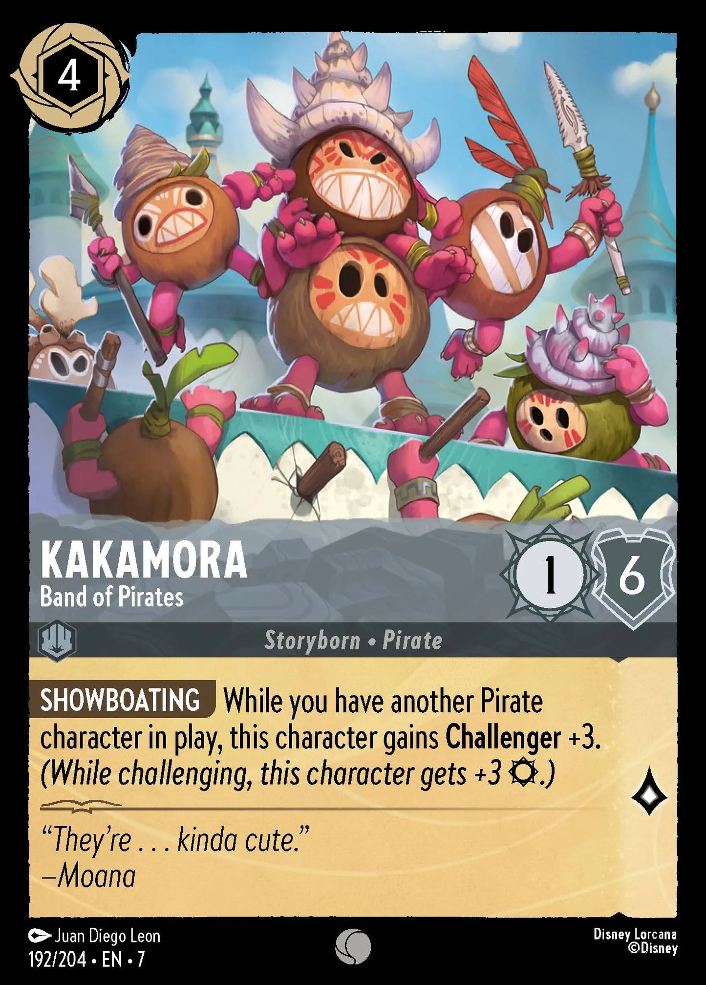 (192/204) Lorcana Archazia's Island Single: Kakamora - Band of Pirates Holo Common
