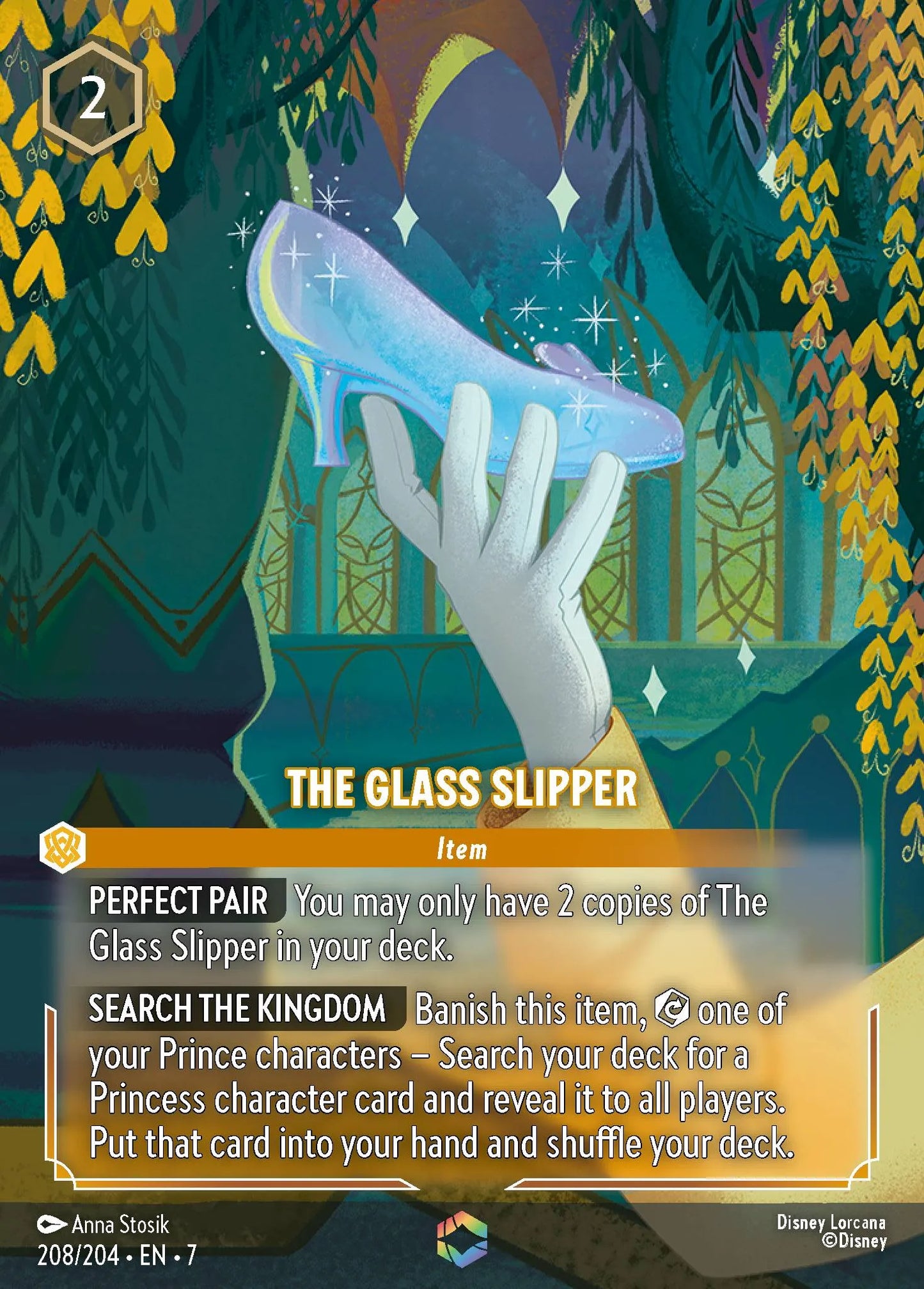 (208/204) Lorcana Archazia's Island Single: The Glass Slipper (V.2) Holo Enchanted