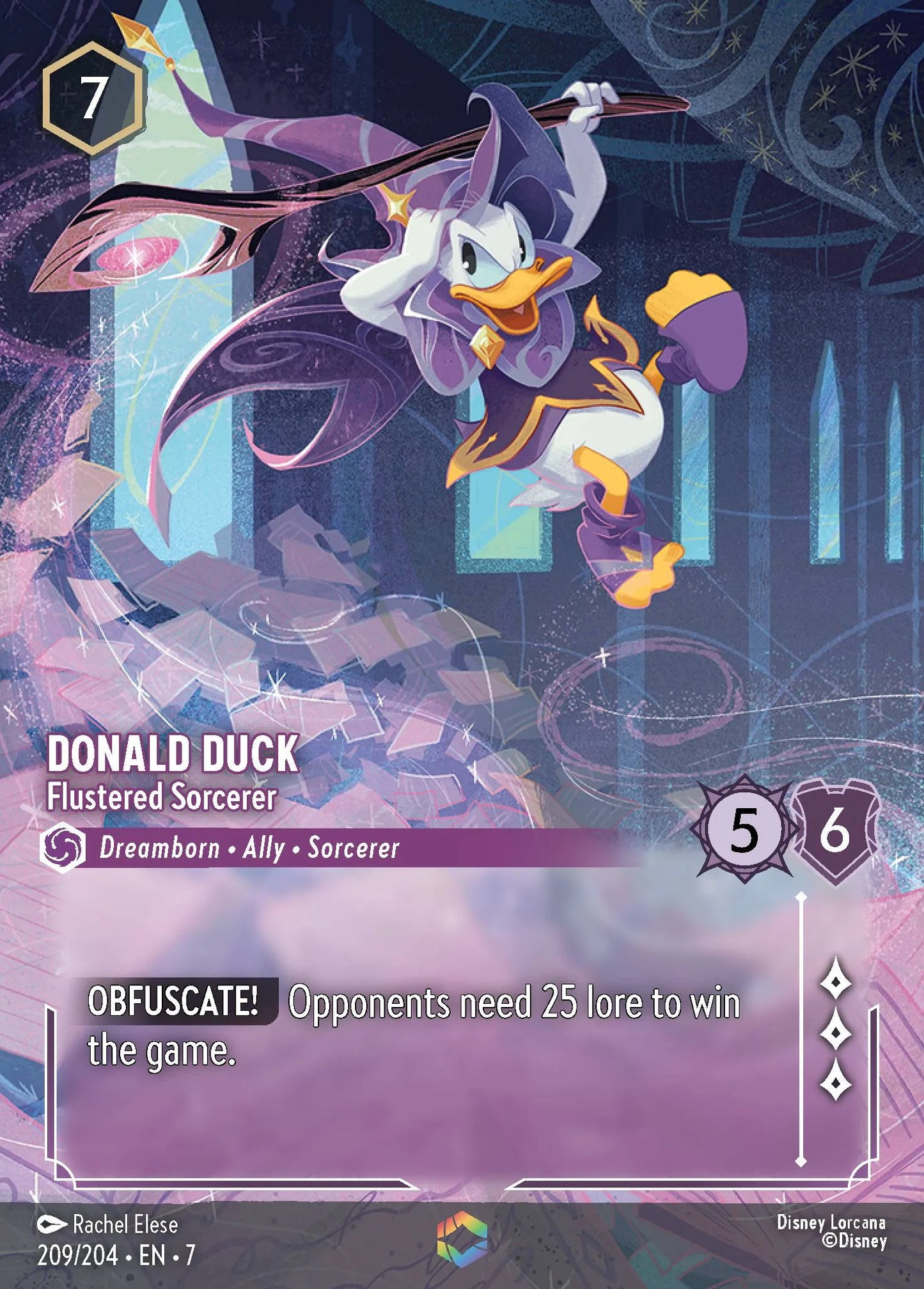 (209/204) Lorcana Archazia's Island Single: Donald Duck - Flustered Sorcerer (V.2) Enchanted