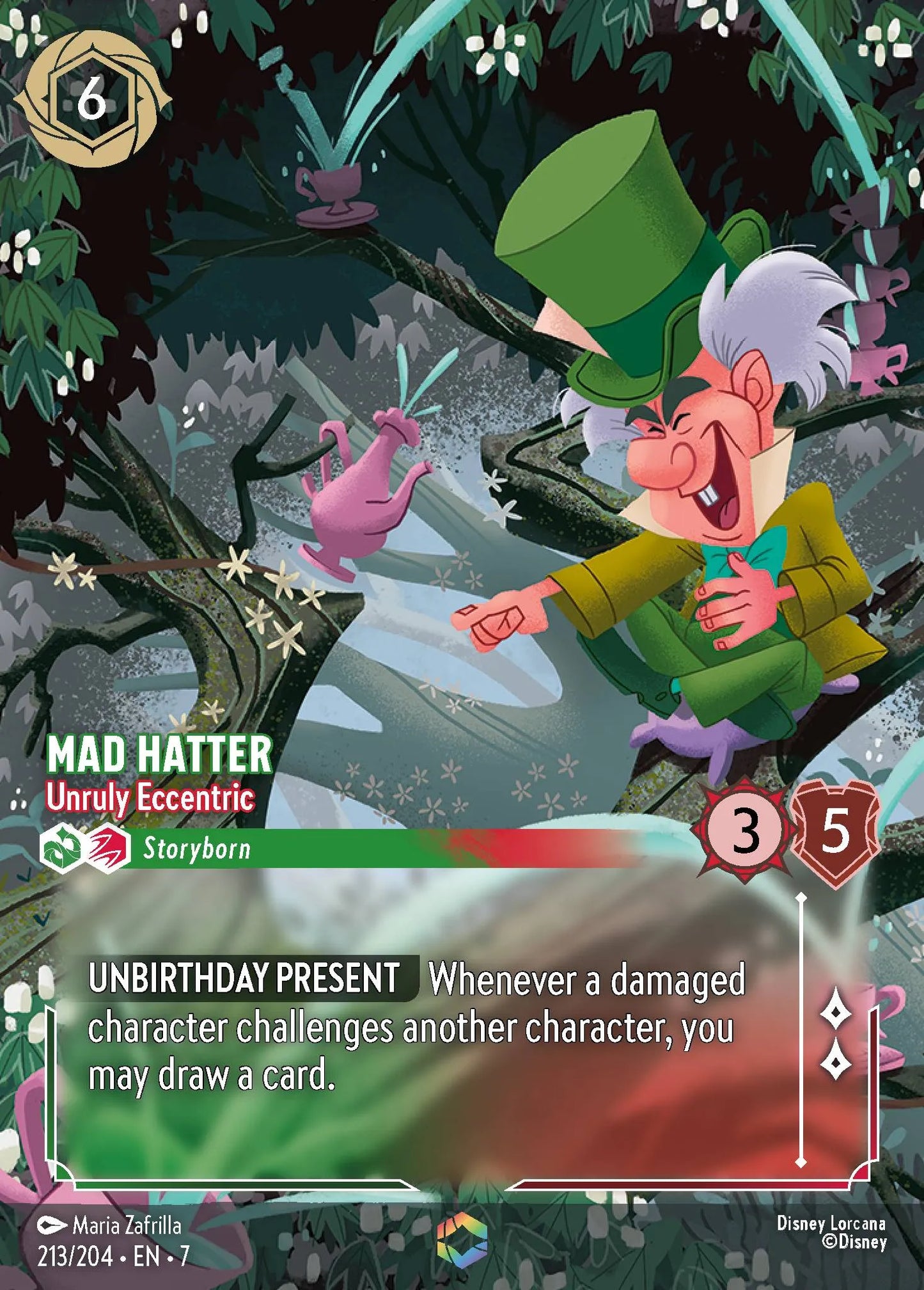 (213/204) Lorcana Archazia's Island Single: Mad Hatter - Unruly Eccentric (V.2) Enchanted