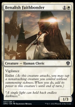 (007) Magic The Gathering Dominaria United Single: Benalish Faithbonder Holo Common
