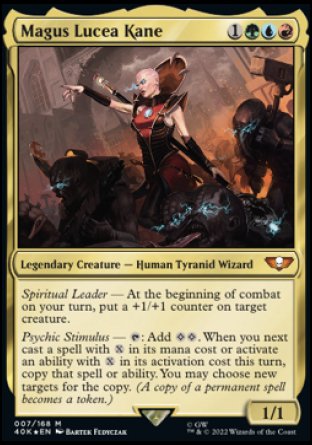 (007) Magic The Gathering Universes Beyond: Warhammer 40000 Single: Magus Lucea Kane (V.1) Mythic