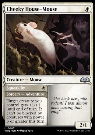 (007) Magic The Gathering Wilds of Eldraine Single: Cheeky House-Mouse // Squeak By Holo Uncommon