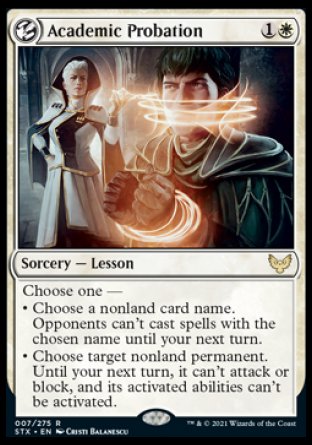 (007) Magic The Gathering Strixhaven: School of Mages Single: Academic Probation Holo Rare