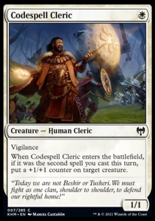 (007/285) Magic The Gathering Kaldheim Single: Codespell Cleric Holo Common