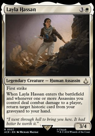 (007) Magic The Gathering Universes Beyond: Assassin's Creed Single: Layla Hassan Holo Rare
