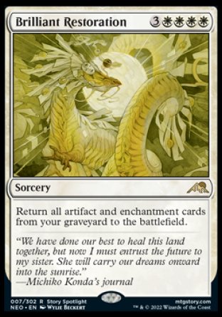 (007) Magic The Gathering Kamigawa: Neon Dynasty Single: Brilliant Restoration Holo Rare