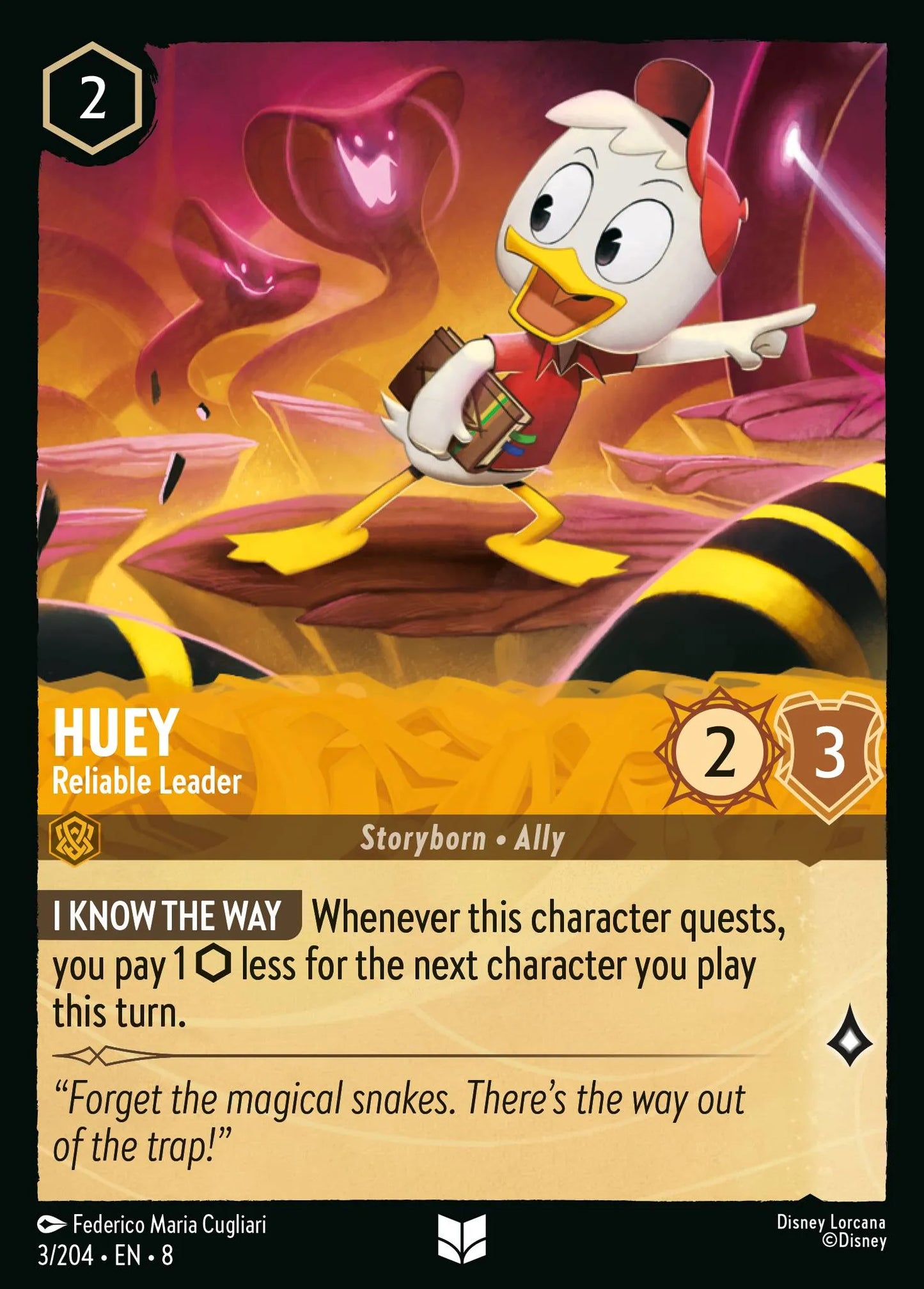 (003/204) Lorcana Reign of Jafar Single: Huey - Reliable Leader (V.2) Uncommon